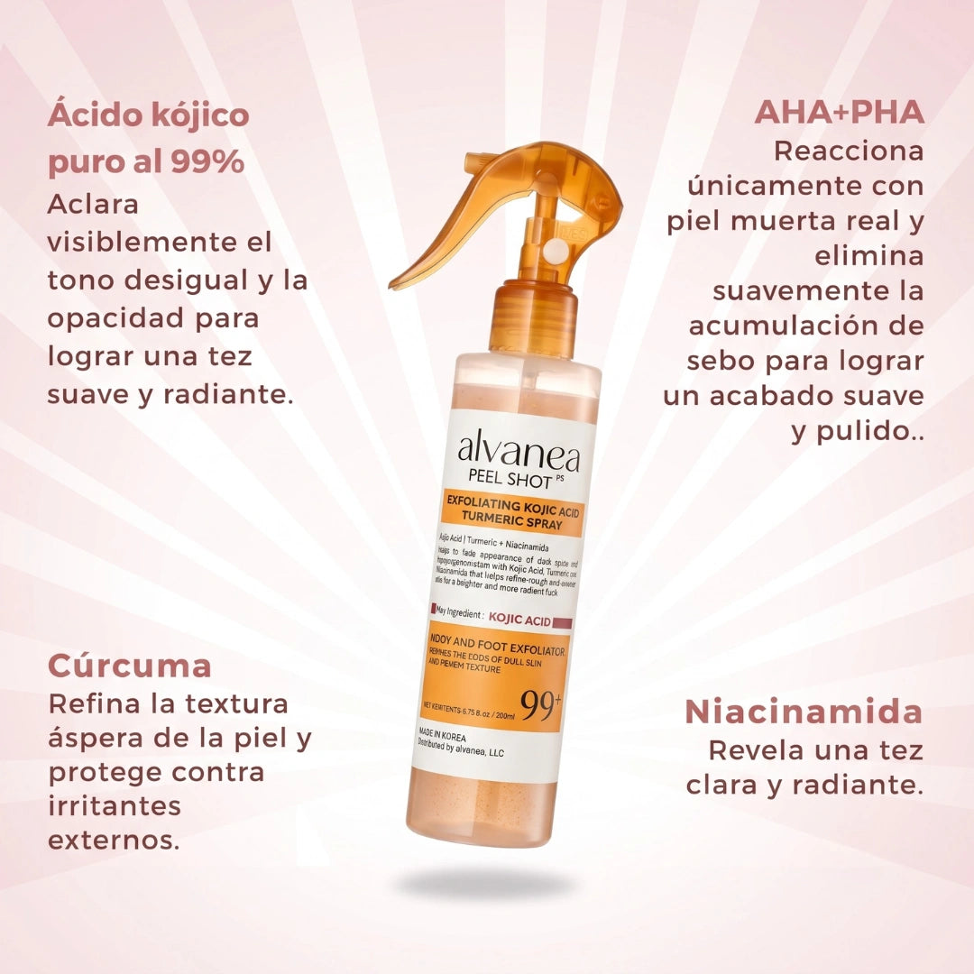 Spray exfoliante corporal - Kójico + Cúrcuma